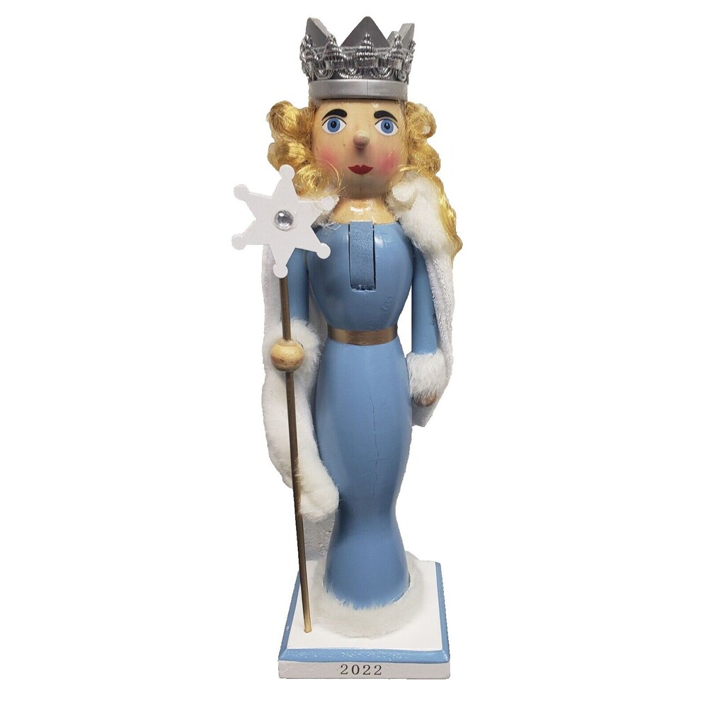 Wooden Christmas Nutcracker w/defect,14", ICE PRINCESS IN THE BLUE GOWN 22,sp,WS